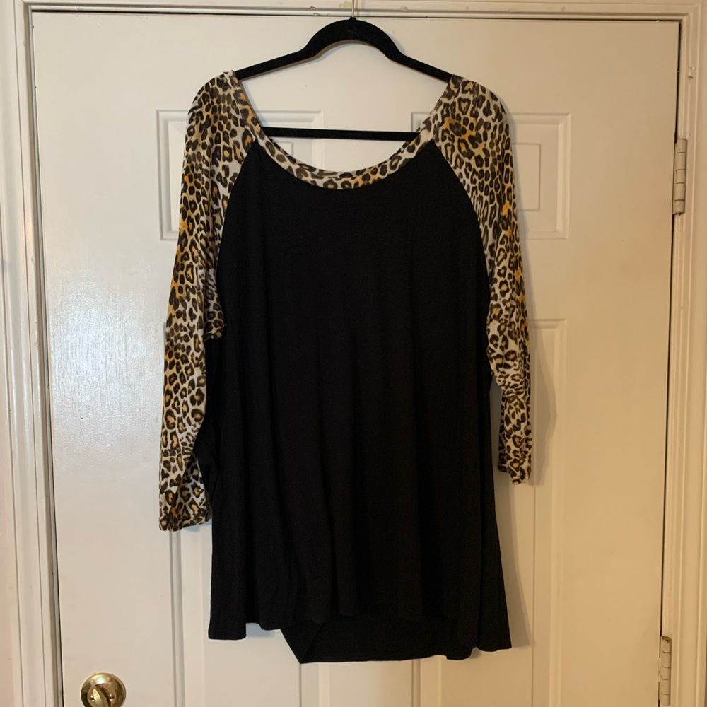 Emerald | Black & Leopard Blouse